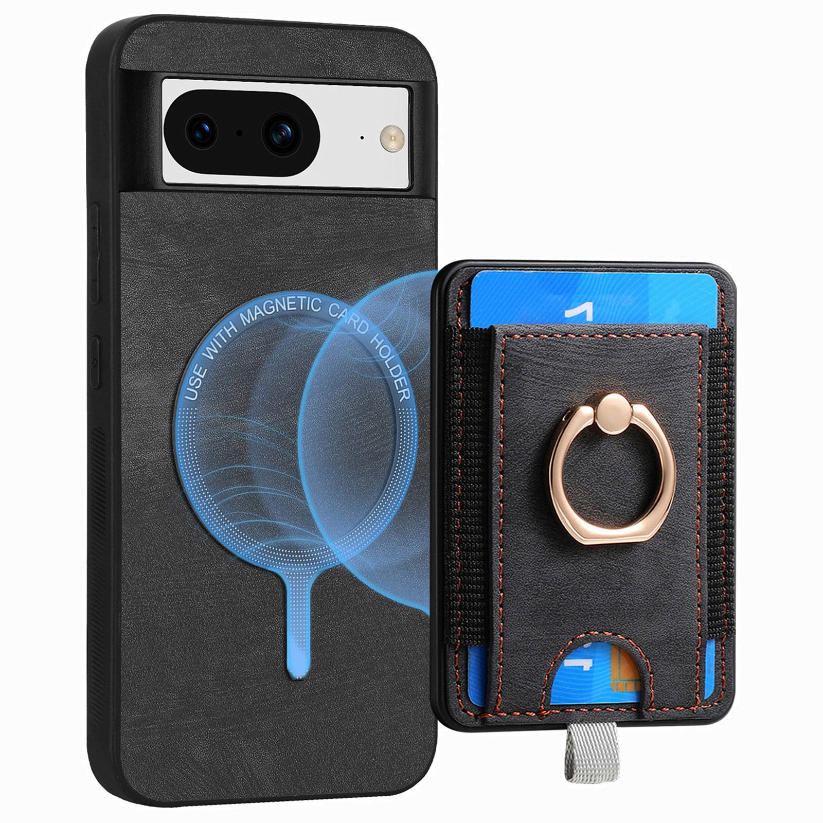 D7 For Google Pixel 8 Kickstand Case Magnetic Card Slot Phone Protector D7 For Google Pixel 8 Kickstand Case Magnetic Card Slot Phone Protector